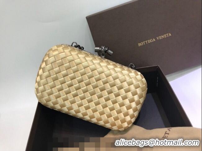 New Design Bottega Veneta Small Silk Woven Knot Clutch with Snakeskin BV8651 Trim Yellow 2023