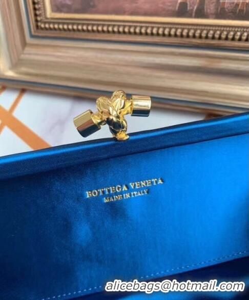 Top Quality Bottega Veneta Stretch Box Knot Silk Woven Bag BV8651 Royal Blue 2023