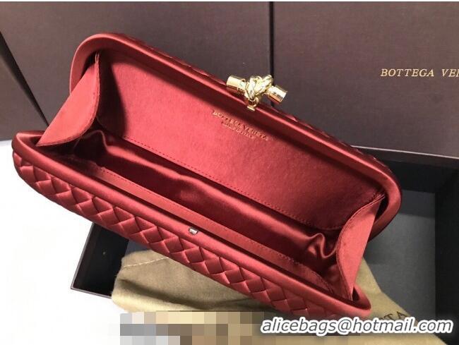 Promotional Bottega Veneta Stretch Box Knot Silk Woven Bag BV8651 Red 2023