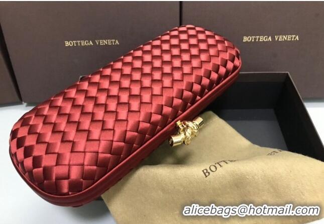 Promotional Bottega Veneta Stretch Box Knot Silk Woven Bag BV8651 Red 2023