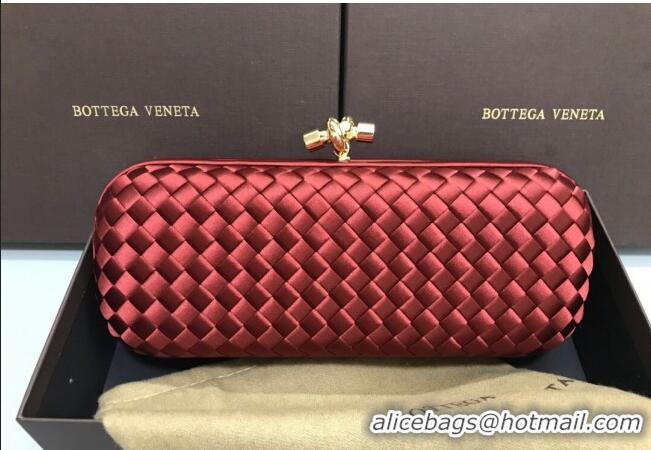 Promotional Bottega Veneta Stretch Box Knot Silk Woven Bag BV8651 Red 2023