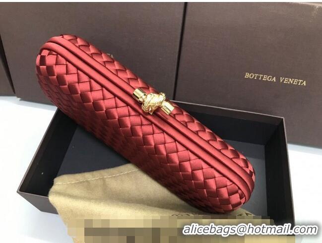 Promotional Bottega Veneta Stretch Box Knot Silk Woven Bag BV8651 Red 2023