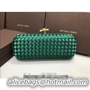 Traditional Discount Bottega Veneta Stretch Box Knot Silk Woven Bag BV8651 Green 2023