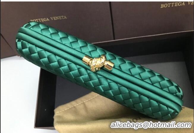 Traditional Discount Bottega Veneta Stretch Box Knot Silk Woven Bag BV8651 Green 2023