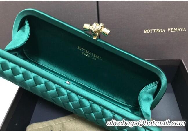 Traditional Discount Bottega Veneta Stretch Box Knot Silk Woven Bag BV8651 Green 2023