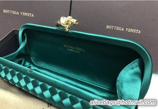 Traditional Discount Bottega Veneta Stretch Box Knot Silk Woven Bag BV8651 Green 2023