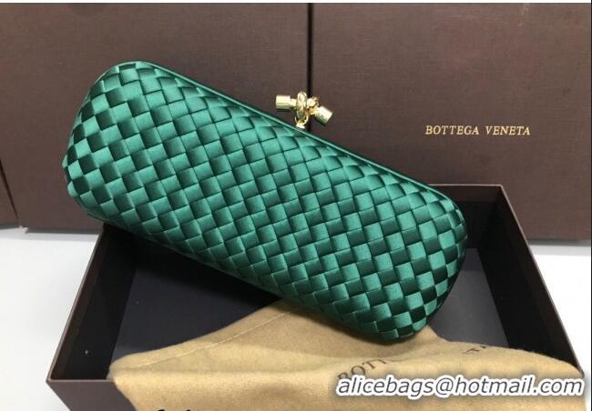 Traditional Discount Bottega Veneta Stretch Box Knot Silk Woven Bag BV8651 Green 2023