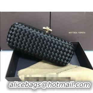 Top Quality Bottega Veneta Stretch Box Knot Silk Woven Bag BV8651 Black 2023