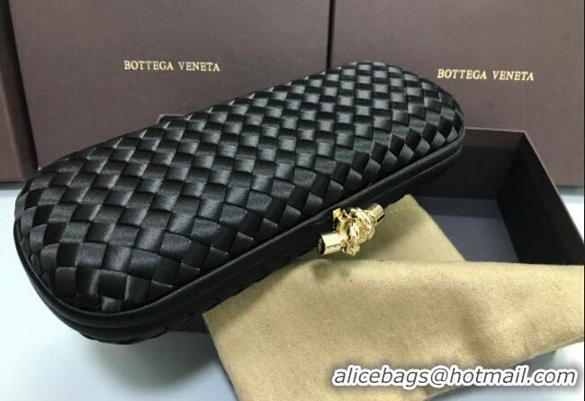 Top Quality Bottega Veneta Stretch Box Knot Silk Woven Bag BV8651 Black 2023