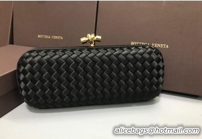 Top Quality Bottega Veneta Stretch Box Knot Silk Woven Bag BV8651 Black 2023