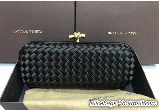 Top Quality Bottega Veneta Stretch Box Knot Silk Woven Bag BV8651 Black 2023