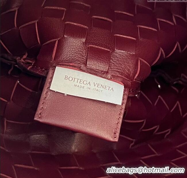 Top Quality Bottega Veneta Sardine Top handle Bag With Chain Intrecciato Leather 776768 Barolo Red 2023