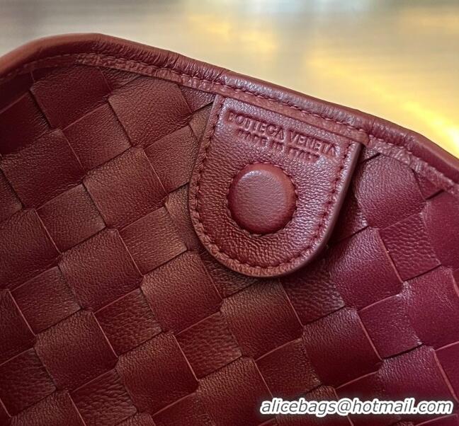 Top Quality Bottega Veneta Sardine Top handle Bag With Chain Intrecciato Leather 776768 Barolo Red 2023