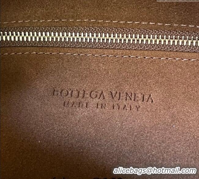 Best Price Bottega Veneta Large Hop Hobo Bag Intrecciato 763970 Suede Brown 2023