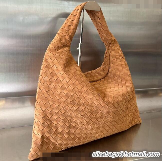 Discount Price Bottega Veneta Large Hop Hobo Bag Intrecciato 763970 Suede Tan Brown 2023