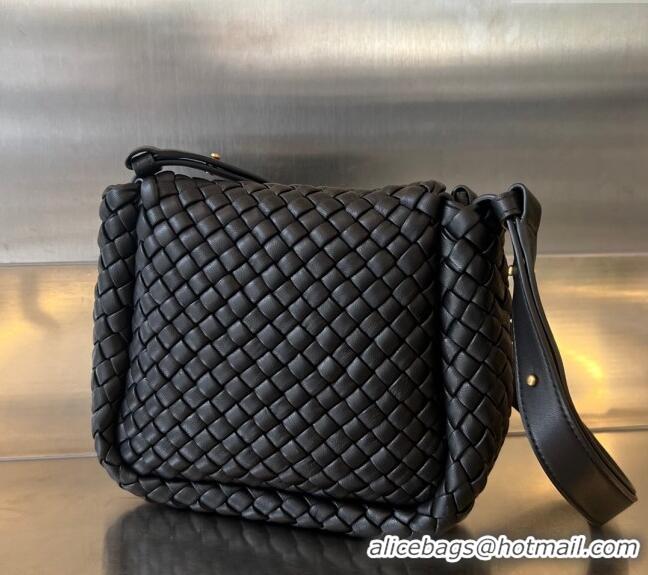 Super Quality Bottega Veneta Mini Cobble Shoulder Bag in Padded Intrecciato Leather 762711 Black 2024