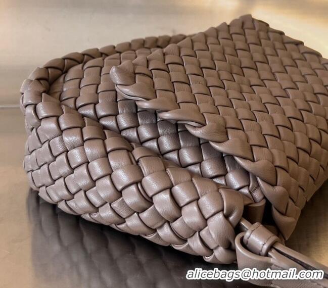 Free Shipping Bottega Veneta Mini Cobble Shoulder Bag in Padded Intrecciato Leather 762711 Taupe grey 2024