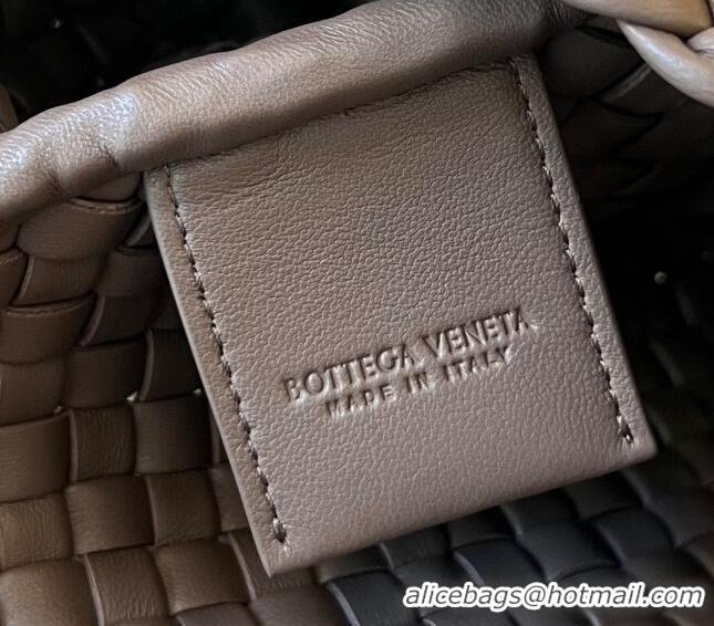 Free Shipping Bottega Veneta Mini Cobble Shoulder Bag in Padded Intrecciato Leather 762711 Taupe grey 2024