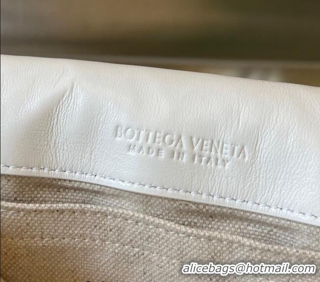 Affordable Price Bottega Veneta Men's Small Cobble Messenger in Padded Intrecciato Leather 755659 White 2024