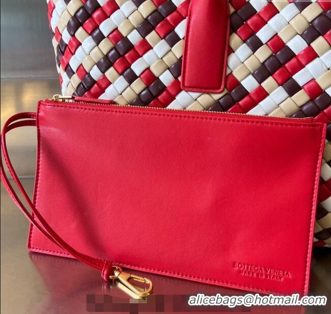 Super Quality Bottega Veneta Medium Cabat Tote Bag in Intrecciato Leather 730315 Red/Multicolor 2023