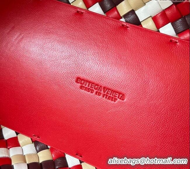 Super Quality Bottega Veneta Medium Cabat Tote Bag in Intrecciato Leather 730315 Red/Multicolor 2023