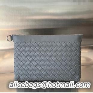 Promotional Bottega Veneta Medium Intrecciato Zipped Pouch in Intrecciato Leather 651852 Thunder Grey 2024