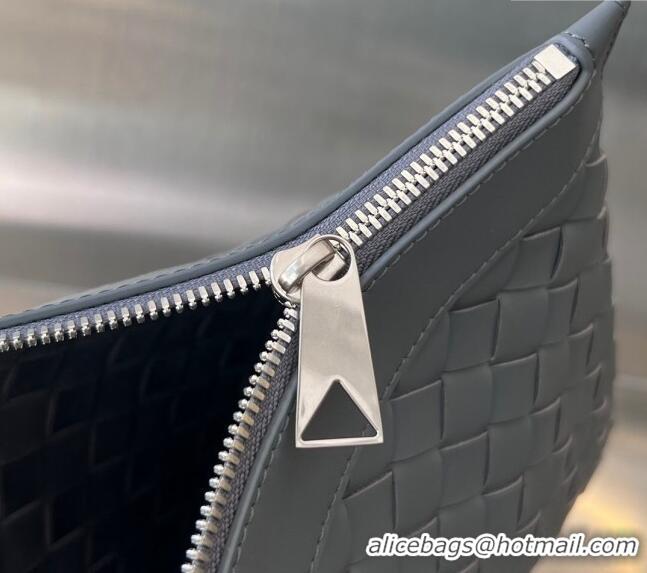 Promotional Bottega Veneta Medium Intrecciato Zipped Pouch in Intrecciato Leather 651852 Thunder Grey 2024