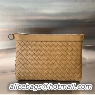 Buy Discount Bottega Veneta Medium Intrecciato Zipped Pouch in Intrecciato Leather 651852 Acorn Brown 2024