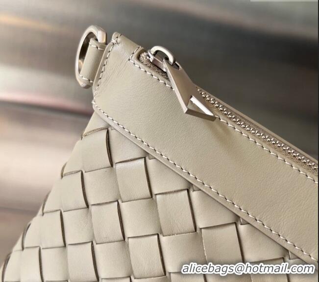 Super Quality Bottega Veneta Medium Intrecciato Zipped Pouch in Intrecciato Leather 651852 Taupe Beige 2024