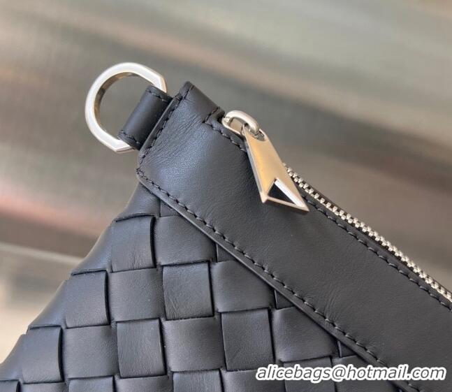 Promotional Bottega Veneta Medium Intrecciato Zipped Pouch in Intrecciato Leather 651852 Black 2024