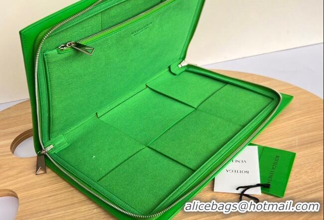 Top Quality Bottega Veneta Arco Document Case Pouch in Intrecciato Leather 680169 Green 2024