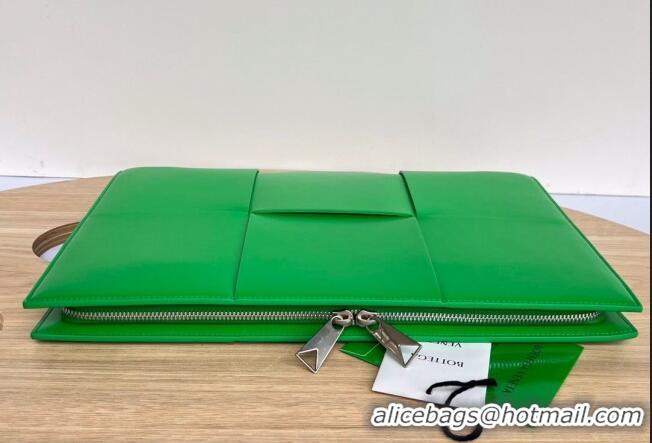 Top Quality Bottega Veneta Arco Document Case Pouch in Intrecciato Leather 680169 Green 2024