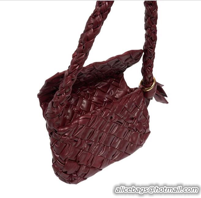 Super Quality Bottega Veneta Kalimero Citta Leather Shoulder Bag BV5014 Burgundy