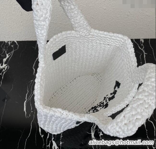 Buy Inexpensive Prada Small Crochet Tote bag 1BG422 White 2023