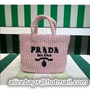 New Design Prada Small Crochet Tote bag 1BG422 Pink 2023