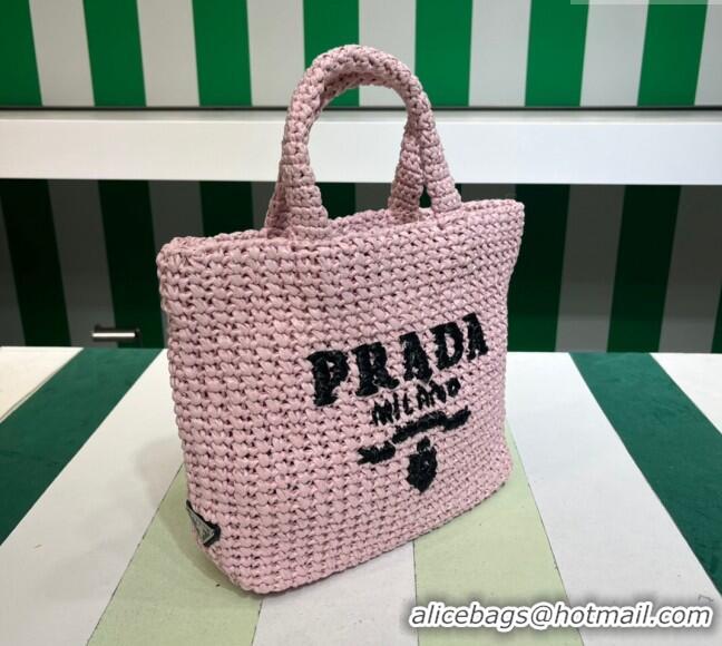 New Design Prada Small Crochet Tote bag 1BG422 Pink 2023