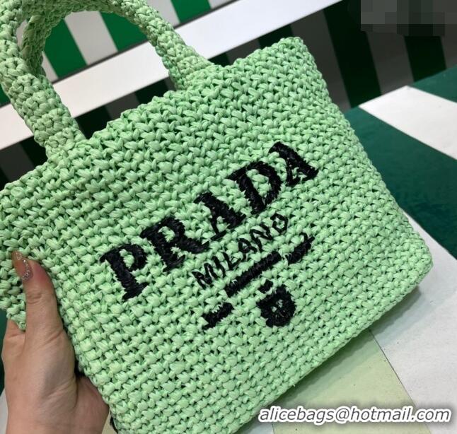 Buy Discount Prada Small Crochet Tote bag 1BG422 Light Green 2023