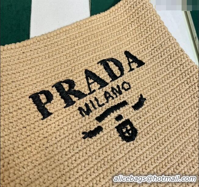 Promotional Prada Raffia-Like Crochet Tote bag 1BC182 Beige 2023