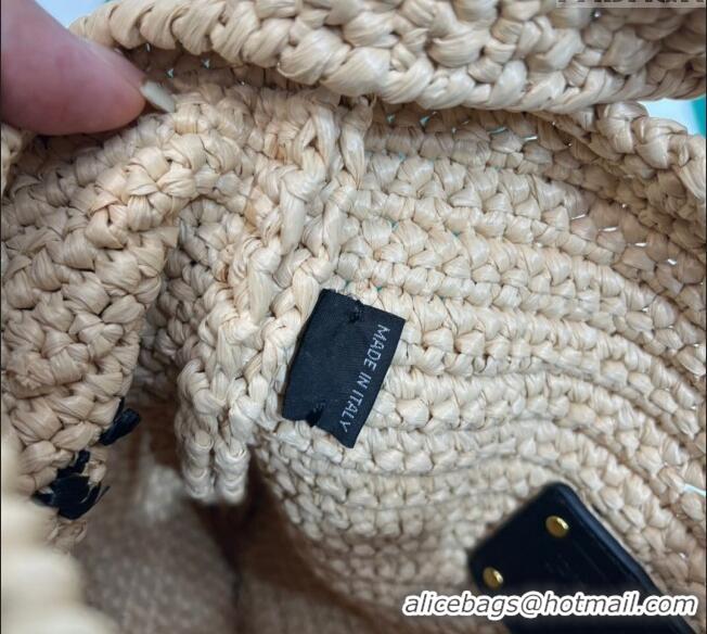 Famous Brand Prada Raffia-Like Crochet Tote bag 1BC184 Beige 2023