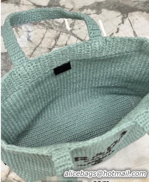 Trendy Design Prada Large Crochet Raffia-effect Tote Bag 1BG392 Light Green 2023