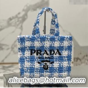 Best Quality Prada Small Crochet Tote bag 1BG422 Blue 2023