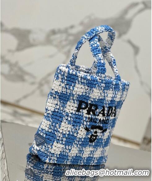 Best Quality Prada Small Crochet Tote bag 1BG422 Blue 2023