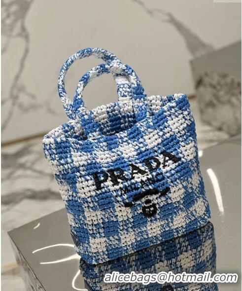 Best Quality Prada Small Crochet Tote bag 1BG422 Blue 2023