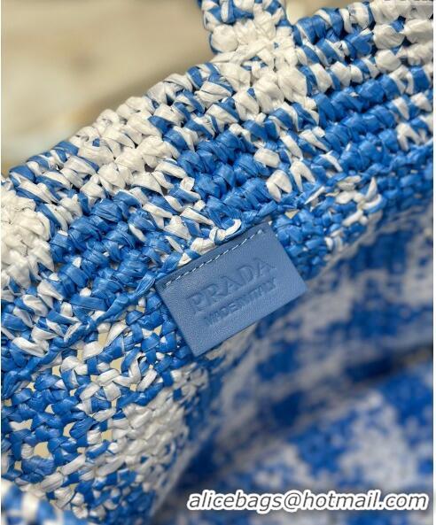 Best Quality Prada Small Crochet Tote bag 1BG422 Blue 2023