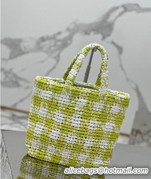 Grade Cheapest Prada Small Crochet Tote bag 1BG422 Lime Green 2023