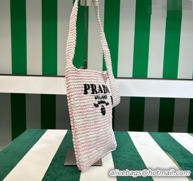 Good Taste Prada Raffia-Like Crochet Tote bag 1BC184 Alabaster Pink 2023