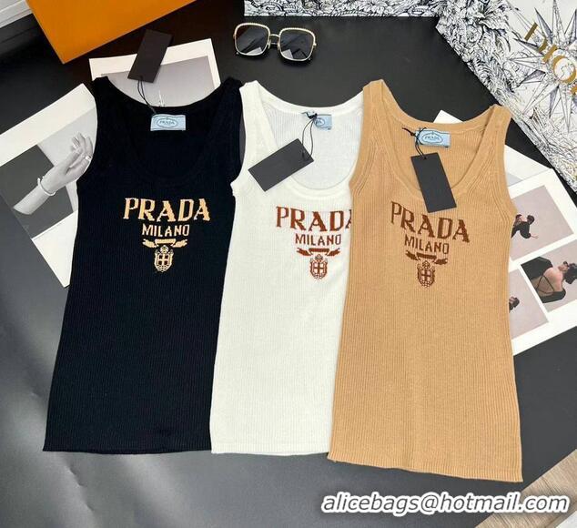 ​Best Price Prada Silk Tank Top With Logo PA8948 Ivory