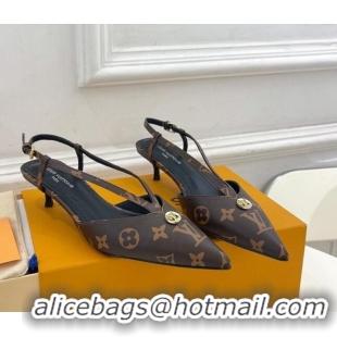 Popular Style Louis Vuitton Stellar Slingback Pumps 4cm in Monogram Canvas 127002