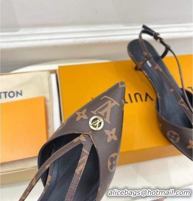 Popular Style Louis Vuitton Stellar Slingback Pumps 4cm in Monogram Canvas 127002