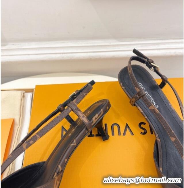 Popular Style Louis Vuitton Stellar Slingback Pumps 4cm in Monogram Canvas 127002